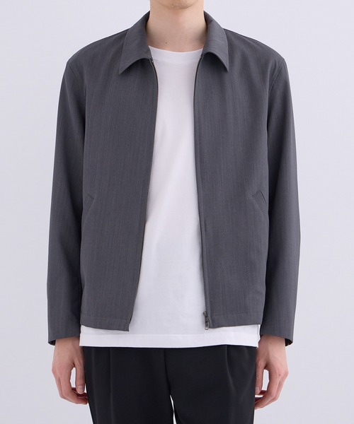 UNITED TOKYO(ユナイテッドトウキョウ)の「VISTO WOOL ジップブルゾン|セットアップ着用可能(ブルゾン・メンズ・ブラック/ダークグレー/グレイッシュベージュ/オフホワイト/グレー・2/1)」の4枚目の写真