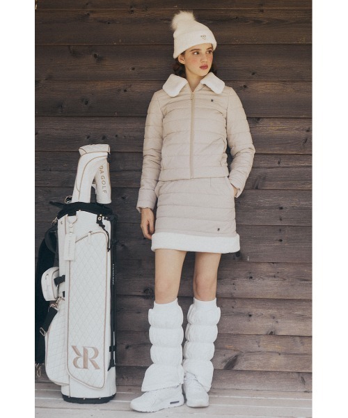 RIENDA GOLF】フェイクファーカラーキルティングスカート（スカート