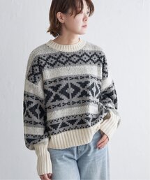 664 しろくん様フォロー割 エムアンドキョウコ ノルディック柄 ニット 664 しろくん様フォロー割 エムアンドキョウコ ノルディック柄