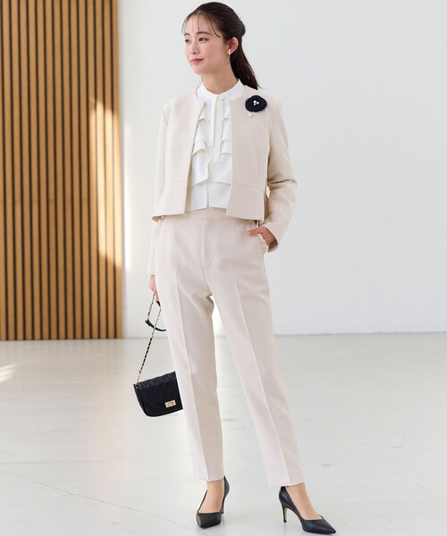 組曲（クミキョク）の「コンフォータブルドレープ フリルブラウス（シャツ/ブラウス・レディース・アイボリー系/ネイビー系/ホワイト系・2/3）」の22枚目の写真