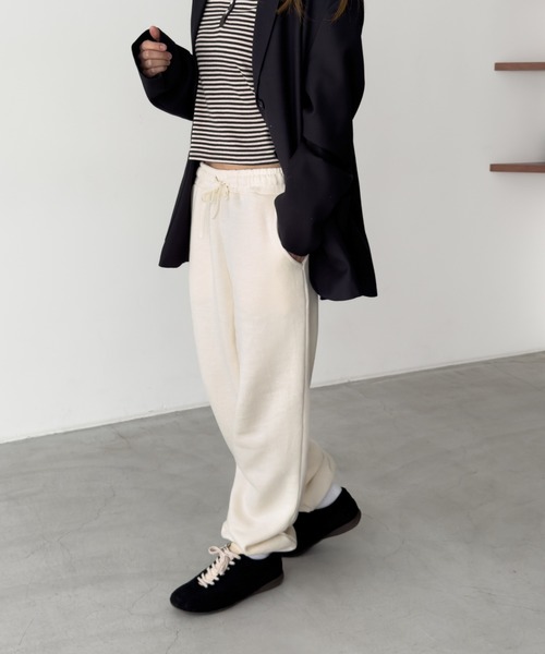 CANAL JEAN(キャナルジーン)の「El mar 裏起毛スウェットジョガーパンツ(スウェットパンツ・レディース・ライトグレー/クリーム・ONE SIZE)」の13枚目の写真