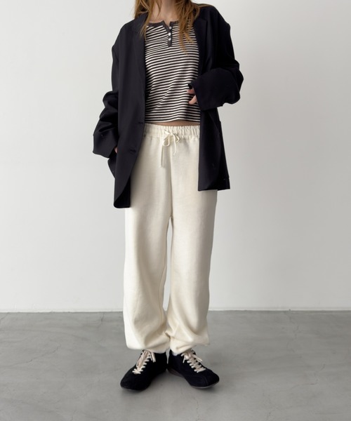 CANAL JEAN(キャナルジーン)の「El mar 裏起毛スウェットジョガーパンツ(スウェットパンツ・レディース・ライトグレー/クリーム・ONE SIZE)」の15枚目の写真