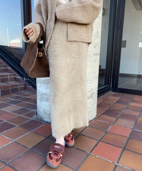 LAULEN(ローレン)の「shaggy long skirt /シャギーロング スカート(スカート・レディース・アイボリー/ブラック/ベージュ・FREE)」の3枚目の写真