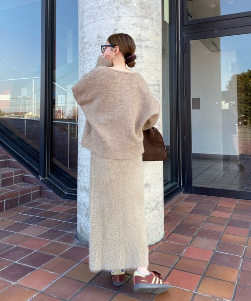 LAULEN(ローレン)の「shaggy long skirt /シャギーロング スカート(スカート・レディース・アイボリー/ブラック/ベージュ・FREE)」の7枚目の写真