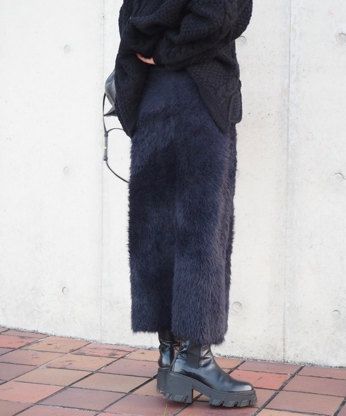 LAULEN(ローレン)の「shaggy long skirt /シャギーロング スカート(スカート・レディース・アイボリー/ブラック/ベージュ・FREE)」の11枚目の写真