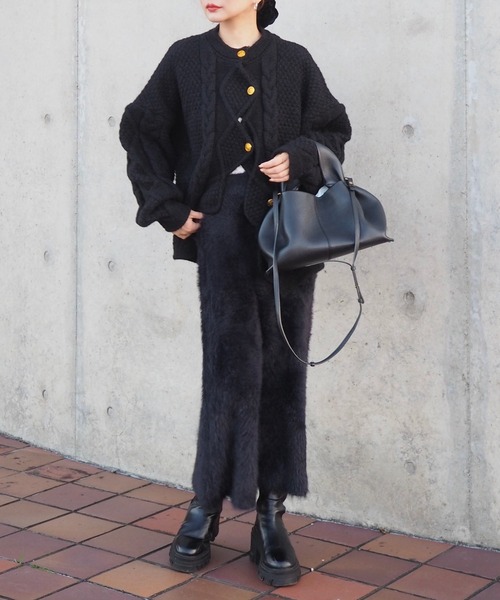 LAULEN(ローレン)の「shaggy long skirt /シャギーロング スカート(スカート・レディース・アイボリー/ブラック/ベージュ・FREE)」の12枚目の写真