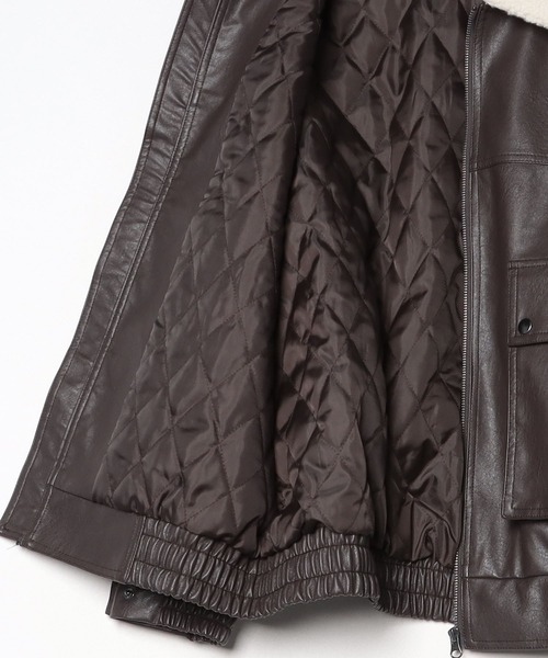8(eight)(エイト)の「ボア襟G1PUレザーブルゾン(ブルゾン・メンズ・ブラック/ブラウン・LARGE/MEDIUM)」の3枚目の写真