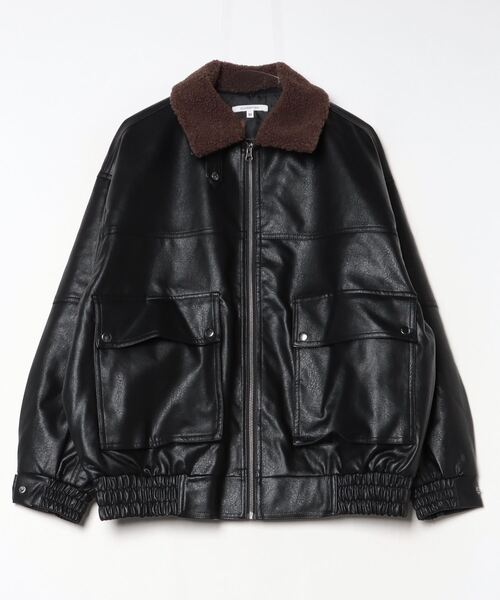 8(eight)（エイト）の「ボア襟G1PUレザーブルゾン（ブルゾン）」 - WEAR