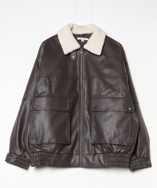 8(eight)（エイト）の「ボア襟G1PUレザーブルゾン（ブルゾン）」 - WEAR