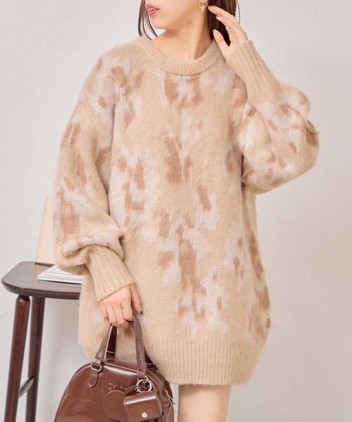 フラワージャガードルーズニット（ニット/セーター）｜Chico（チコ）の