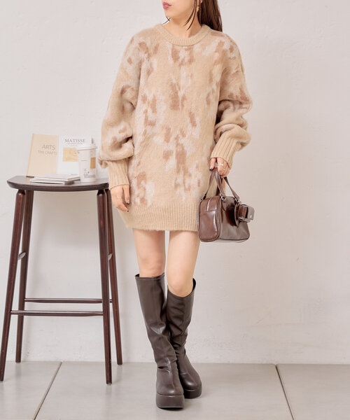 【まとめ】キリカエハイショクステッチニット ボカシデジタルフラワーシャツ まとめ】キリカエハイショクステッチニット ボカシデジタル