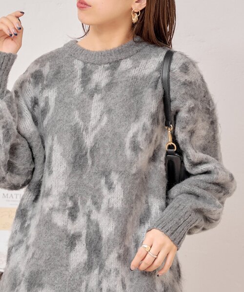 ラフアンドスウェル ウール混 ニット セーター カモノハシ S ジャガード WESTSEA セーター ニット アニマルモチーフ 総柄ジャガード