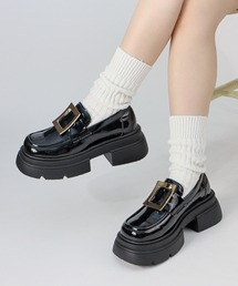 LOVEHUNTER（ラブハンター）の「軽量厚底 ボリュームソール ローファー スクエアバックル ビッグチェーン（ローファー・レディース）」