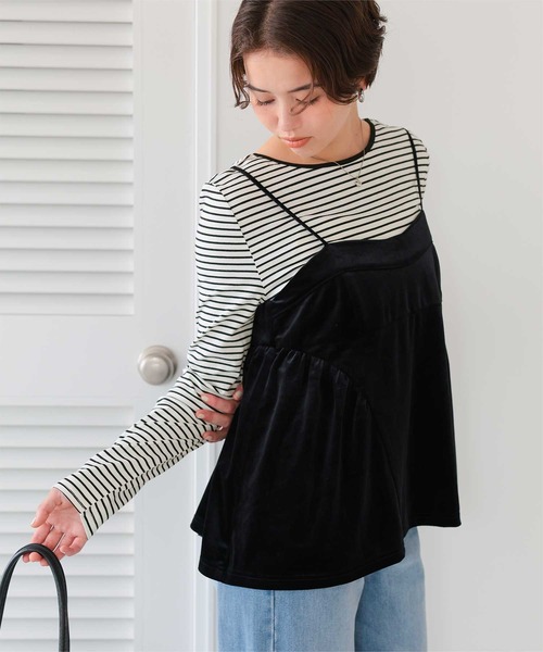 titivate(ティティベイト)の「バックUネックロングスリーブカットソー(Tシャツ/カットソー・レディース・ホワイト系その他/オフホワイト/ブラック/ブルー系その他/ネイビー/ブラウン・S/M)」の3枚目の写真