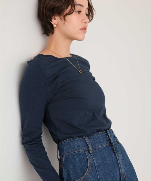 titivate(ティティベイト)の「バックUネックロングスリーブカットソー(Tシャツ/カットソー・レディース・ホワイト系その他/オフホワイト/ブラック/ブルー系その他/ネイビー/ブラウン・S/M)」の1枚目の写真