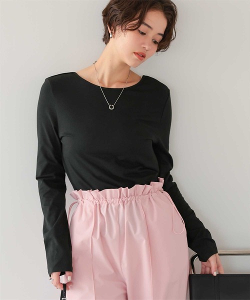 バックUネックロングスリーブカットソー（Tシャツ/カットソー