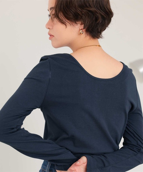 titivate(ティティベイト)の「バックUネックロングスリーブカットソー(Tシャツ/カットソー・レディース・ホワイト系その他/オフホワイト/ブラック/ブルー系その他/ネイビー/ブラウン・S/M)」の18枚目の写真