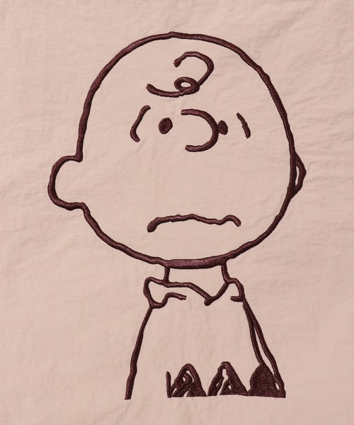 PEANUTS（ピーナッツ）の「(ACT)【PEANUTS】フェイス 刺繍 ナイロン トートバッグ（トートバッグ・レディース・ライトピンク/ダークベージュ/ブラック/チャコールグレー/スカイブルー/アイボリー/セージグリーン/イエロー・ONE SIZE）」の10枚目の写真