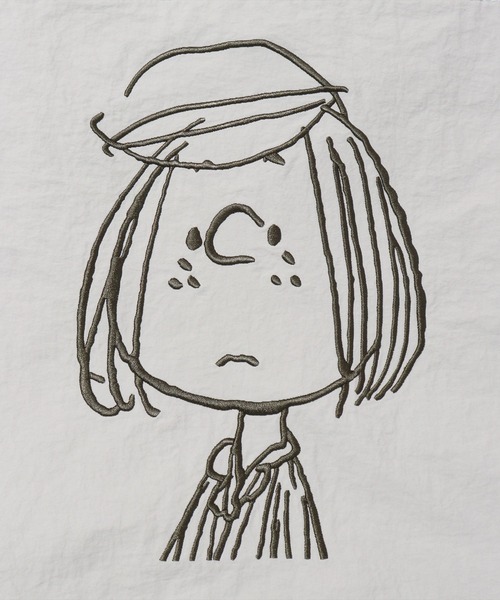 PEANUTS（ピーナッツ）の「(ACT)【PEANUTS】フェイス 刺繍 ナイロン トートバッグ（トートバッグ・レディース・ライトピンク/ダークベージュ/ブラック/チャコールグレー/スカイブルー/アイボリー/セージグリーン/イエロー・ONE SIZE）」の12枚目の写真