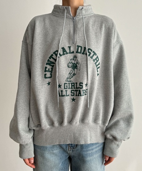 CANAL JEAN（キャナルジーン）の「El mar　CENTRAL DISTRICTハーフジップトレーナー 裏起毛（スウェット・レディース・グレー・ONE SIZE）」の6枚目の写真