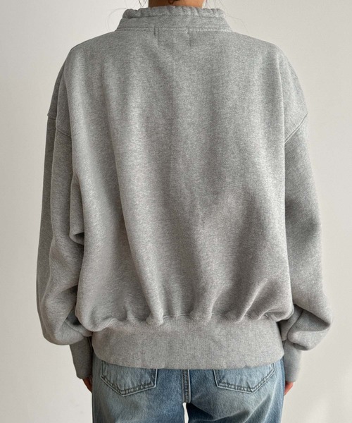 CANAL JEAN（キャナルジーン）の「El mar　CENTRAL DISTRICTハーフジップトレーナー 裏起毛（スウェット・レディース・グレー・ONE SIZE）」の8枚目の写真