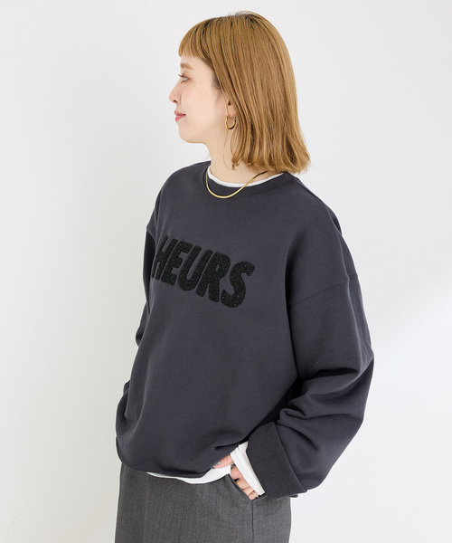 B.C STOCK(ベーセーストック)の「ラメサガラ刺繍ロングスリーブ裏毛スウェット(スウェット・レディース・ブラウン/ブラック系その他/グレー・FREE)」の8枚目の写真