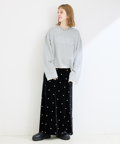 B.C STOCK(ベーセーストック)の「ラメサガラ刺繍ロングスリーブ裏毛スウェット(スウェット・レディース・ブラウン/ブラック系その他/グレー・FREE)」の11枚目の写真