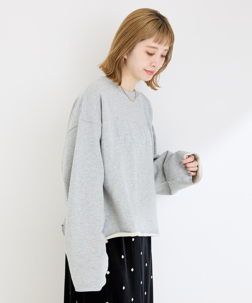 B.C STOCK(ベーセーストック)の「ラメサガラ刺繍ロングスリーブ裏毛スウェット(スウェット・レディース・ブラウン/ブラック系その他/グレー・FREE)」の15枚目の写真