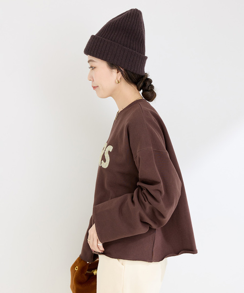 ラメサガラ刺繍ロングスリーブ裏毛スウェット（スウェット