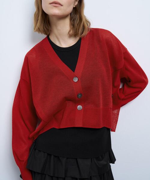 LANVIN en Bleu（ランバンオンブルー）の「ショートメニーウェイカーディガン（ニット/セーター・レディース・ブルー/レッド/ブラック/グレー/オフホワイト・38）」の18枚目の写真