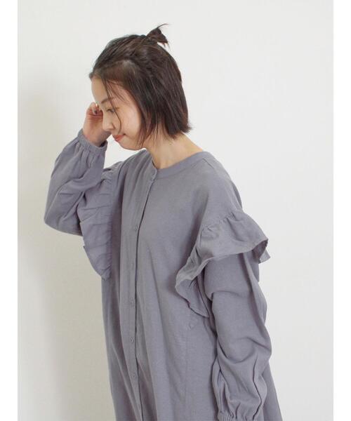 サマンサモスモス　立川限定　フリル袖前後2WAYワンピース　グリーン サマンサモスモス 立川限定 フリル袖前後2WAYワンピース