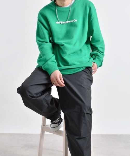 MODISH GAZE(モディシュガゼ)の「【MODISH GAZE】裏毛スウェットハートロゴ発泡プリント(CP)(スウェット・メンズ・杢グレー/オートミール/グリーン/ブラック・XL)」の14枚目の写真