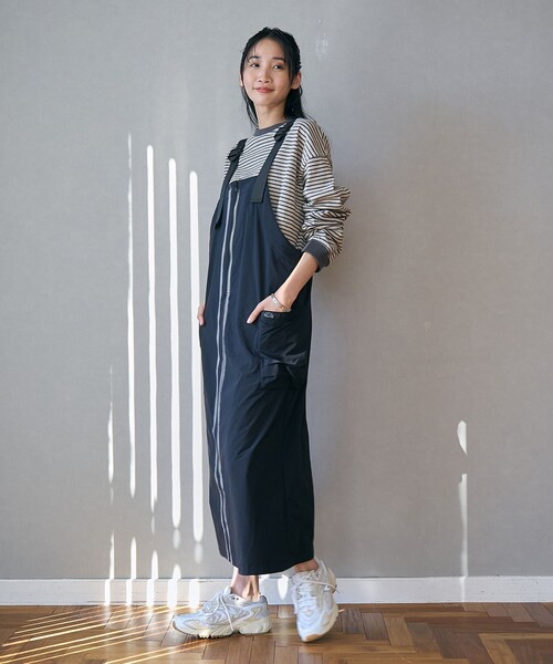 coen（コーエン）の「【C.mt】裏フリースエプロンキャミワンピース（ジャンパースカート・レディース・ブラック/オリーブ/ダークグレー・M/L）」の3枚目の写真