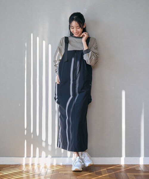 coen（コーエン）の「【C.mt】裏フリースエプロンキャミワンピース（ジャンパースカート・レディース・ブラック/オリーブ/ダークグレー・M/L）」の5枚目の写真