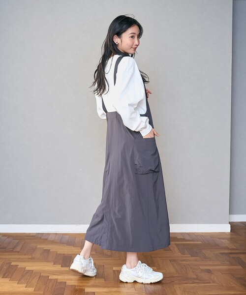 coen（コーエン）の「【C.mt】裏フリースエプロンキャミワンピース（ジャンパースカート・レディース・ブラック/オリーブ/ダークグレー・M/L）」の10枚目の写真