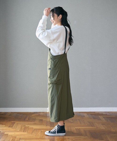 coen（コーエン）の「【C.mt】裏フリースエプロンキャミワンピース（ジャンパースカート・レディース・ブラック/オリーブ/ダークグレー・M/L）」の12枚目の写真