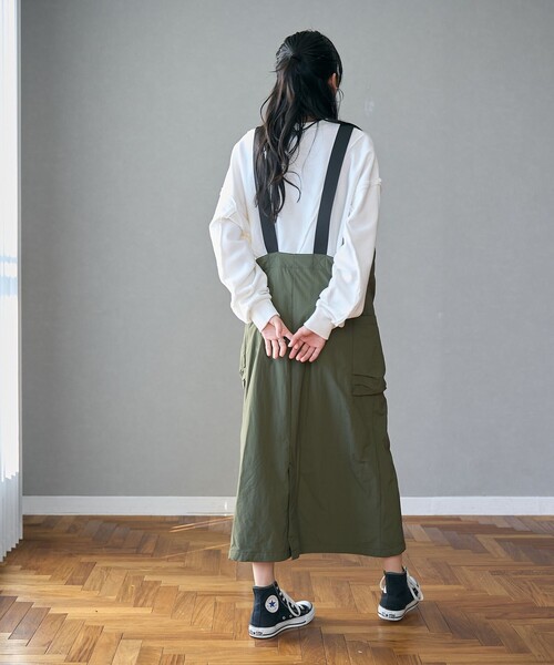 coen（コーエン）の「【C.mt】裏フリースエプロンキャミワンピース（ジャンパースカート・レディース・ブラック/オリーブ/ダークグレー・M/L）」の13枚目の写真