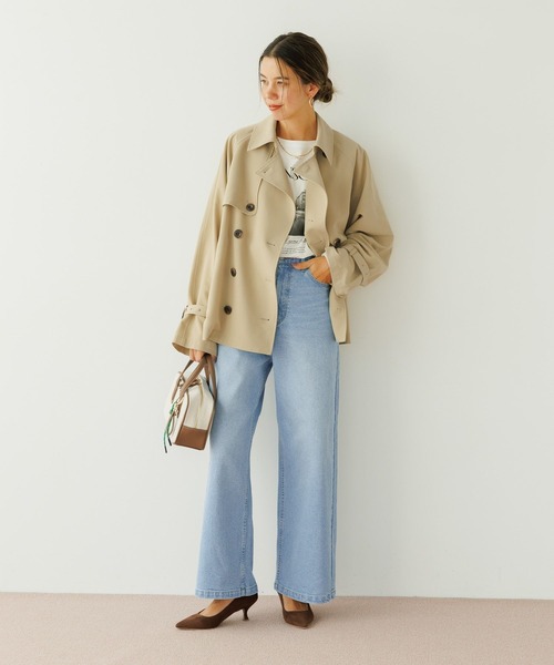 BAYFLOW（ベイフロー）の「[ウエストゴム・脚長効果抜群!!]ベーシックワイドデニム（デニムパンツ・レディース・サックスブルー/インディゴブルー・SMALL/MEDIUM/LARGE）」の7枚目の写真