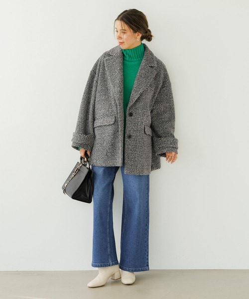 BAYFLOW（ベイフロー）の「[ウエストゴム・脚長効果抜群!!]ベーシックワイドデニム（デニムパンツ・レディース・サックスブルー/インディゴブルー・SMALL/MEDIUM/LARGE）」の8枚目の写真