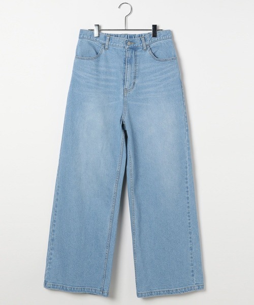 BAYFLOW（ベイフロー）の「[ウエストゴム・脚長効果抜群!!]ベーシックワイドデニム（デニムパンツ・レディース・サックスブルー/インディゴブルー・SMALL/MEDIUM/LARGE）」の17枚目の写真