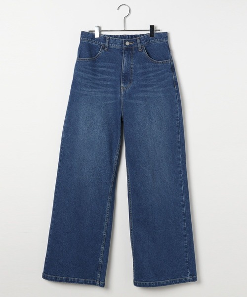 BAYFLOW（ベイフロー）の「[ウエストゴム・脚長効果抜群!!]ベーシックワイドデニム（デニムパンツ・レディース・サックスブルー/インディゴブルー・SMALL/MEDIUM/LARGE）」の18枚目の写真