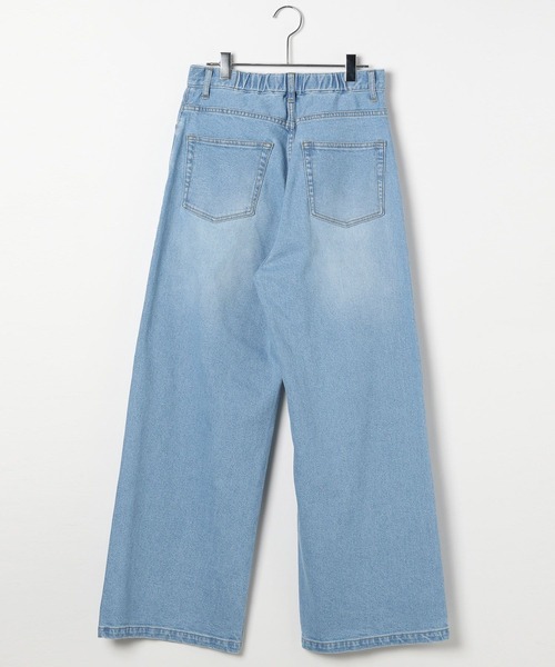BAYFLOW（ベイフロー）の「[ウエストゴム・脚長効果抜群!!]ベーシックワイドデニム（デニムパンツ・レディース・サックスブルー/インディゴブルー・SMALL/MEDIUM/LARGE）」の19枚目の写真