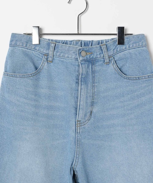 BAYFLOW（ベイフロー）の「[ウエストゴム・脚長効果抜群!!]ベーシックワイドデニム（デニムパンツ・レディース・サックスブルー/インディゴブルー・SMALL/MEDIUM/LARGE）」の20枚目の写真