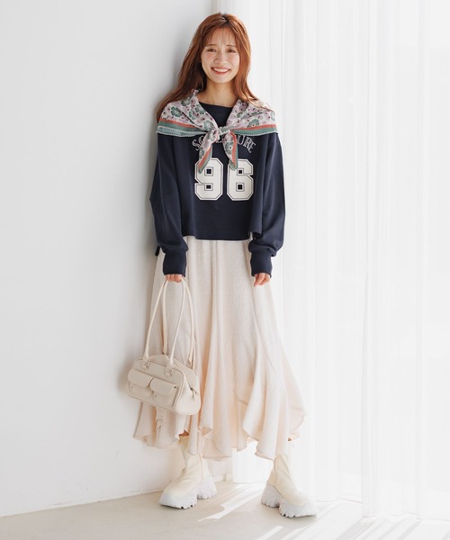 mysty woman（ミスティウーマン）の「フラワープリントスカーフ  292591（バンダナ/スカーフ・レディース・グリーン/パープル/ラベンダー・FREE）」の7枚目の写真