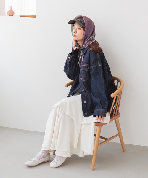 mysty woman（ミスティウーマン）の「フラワープリントスカーフ  292591（バンダナ/スカーフ・レディース・グリーン/パープル/ラベンダー・FREE）」の18枚目の写真