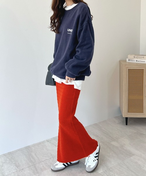 Futier land(フューティアランド)の「ニットタイトスカート(スカート・レディース・アイボリー/ブラック/イエロー/ライトグレー/レッド・FREE)」の21枚目の写真