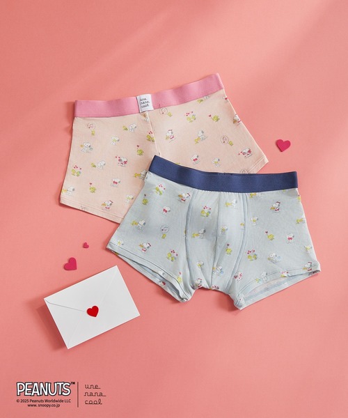 une nana cool(ウンナナクール)の「【スヌーピー】PEANUTS × une nana cool メンズボクサーパンツ SNOOPY(ボクサーパンツ・メンズ・ライトグレー/ベビーピンク・L/M)」の1枚目の写真
