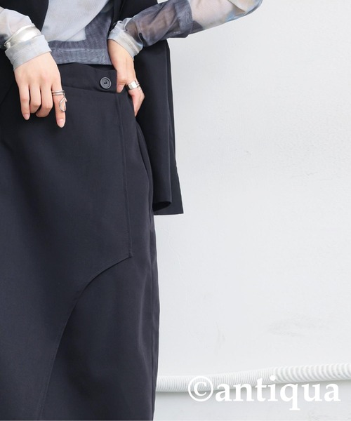 antiqua(アンティカ)の「スリットデザインスカート(スカート・レディース・グレー/ブラック・ONESIZE)」の7枚目の写真