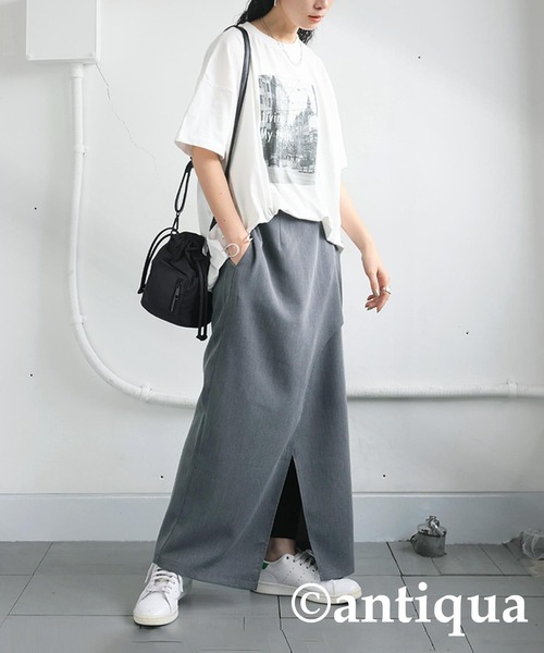 antiqua(アンティカ)の「スリットデザインスカート(スカート・レディース・グレー/ブラック・ONESIZE)」の10枚目の写真