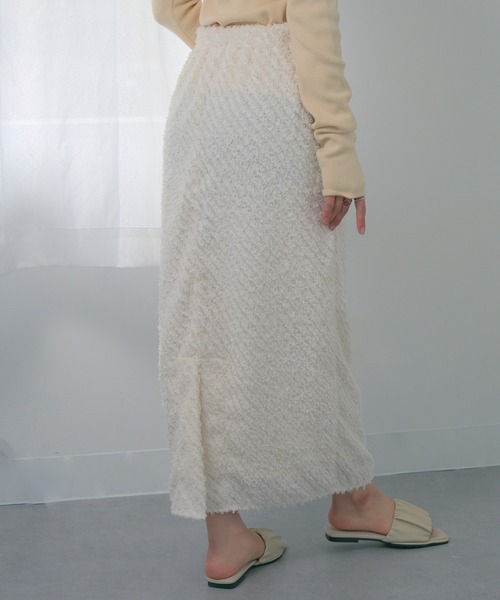 MAGASIN DE MODE Chou Chou(マガジンデモードシュシュ)の「【MAGASIN DE MODE Chou Chou】シアー ミニフリンジジャガード タイトスカート XNN(スカート・レディース・アイボリー/ブルー・FREE)」の13枚目の写真